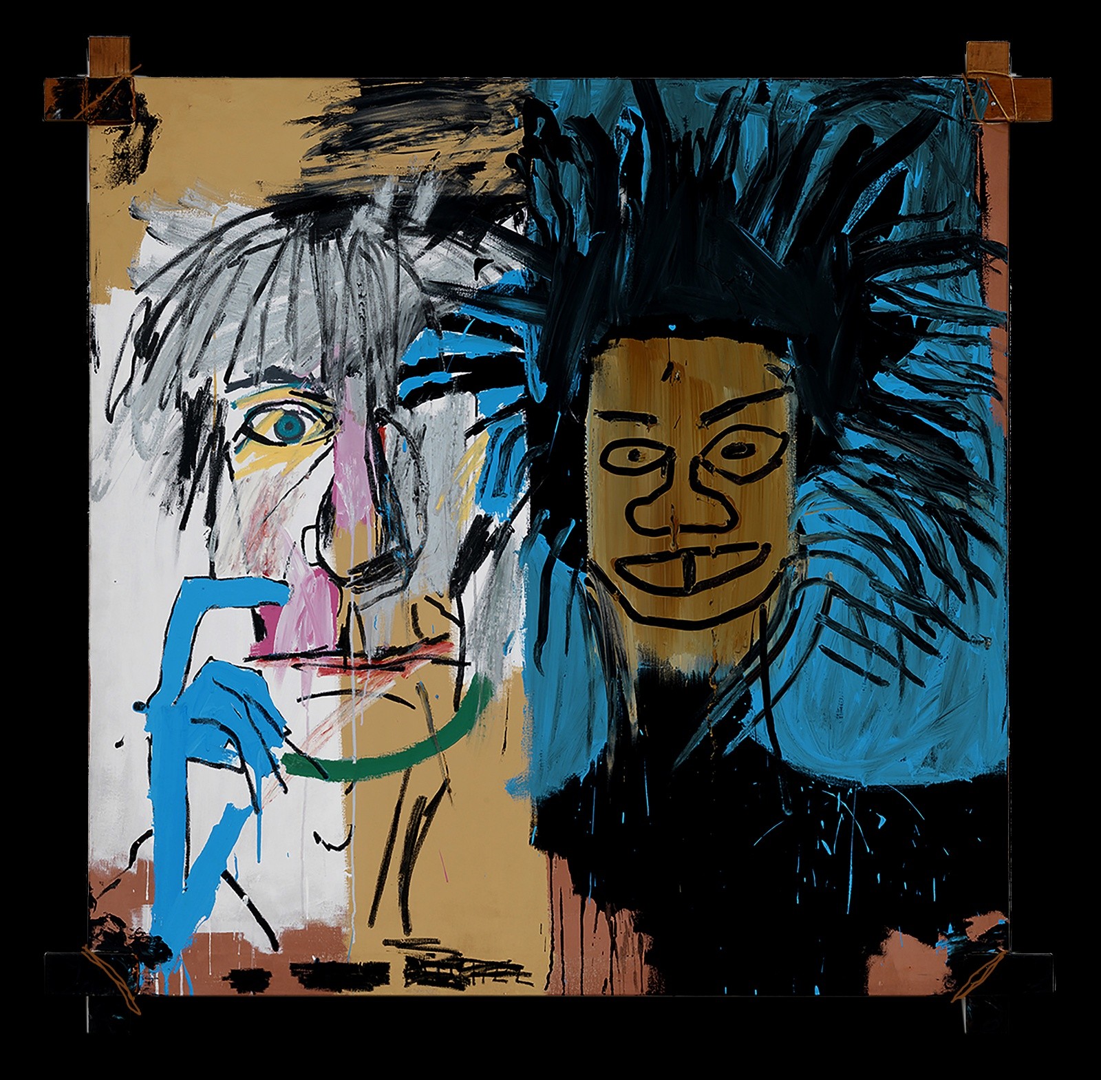 JEAN MICHEL BASQUIAT DOS CABEZAS 1982 Acrylic and 